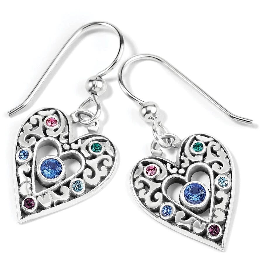 Elora Gems Heart French Wire Earrings - Image 2
