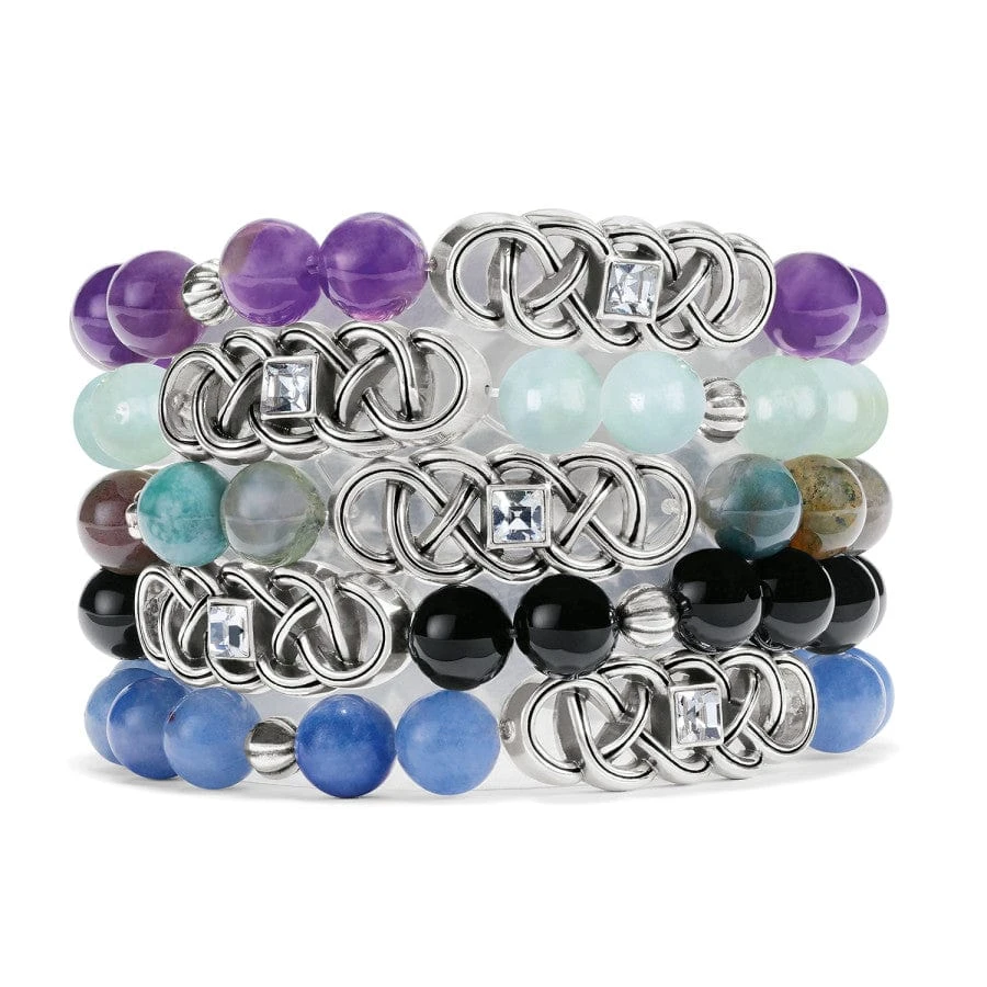 Interlok Lustre Blue Quartz Stretch Bracelet - Image 2