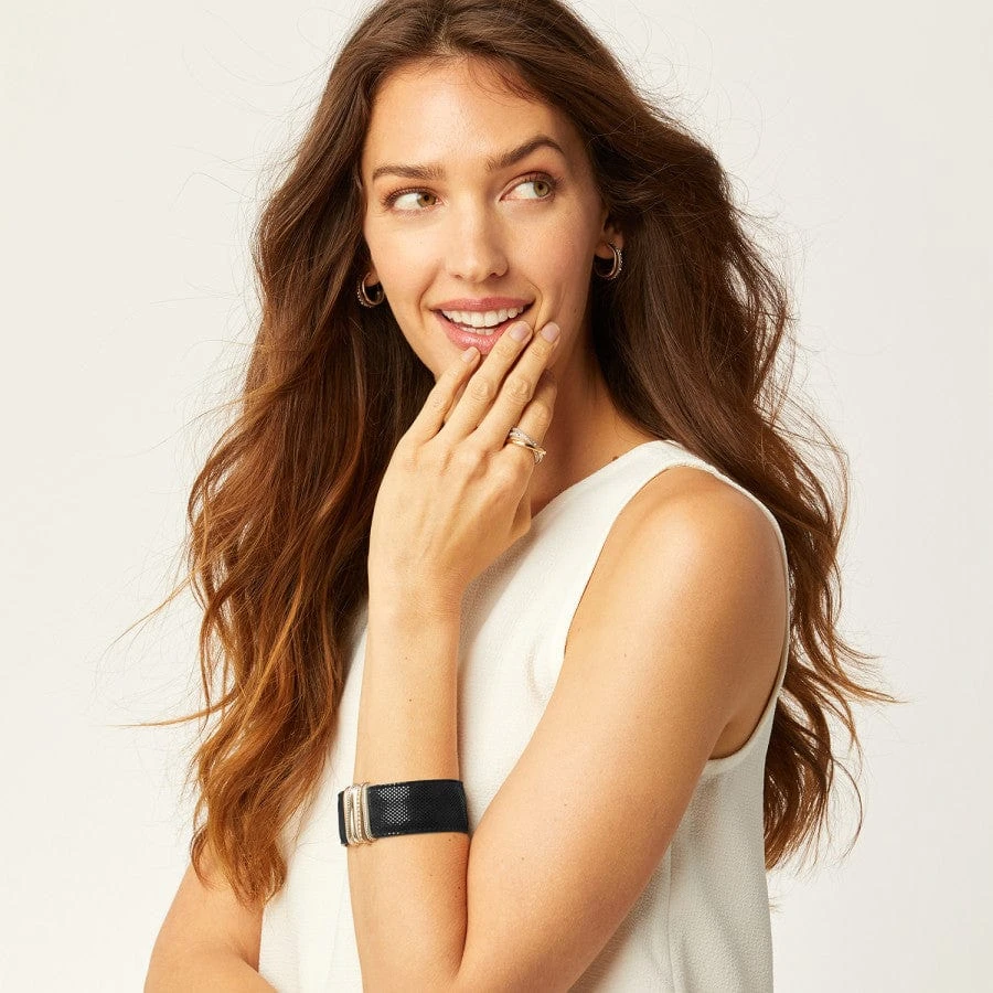 Neptune's Rings Wide Leather Bracelet - Image 3