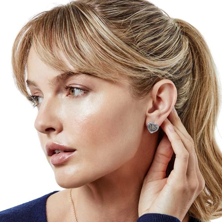 Neptune's Rings Woven Heart Post Earrings - Image 3