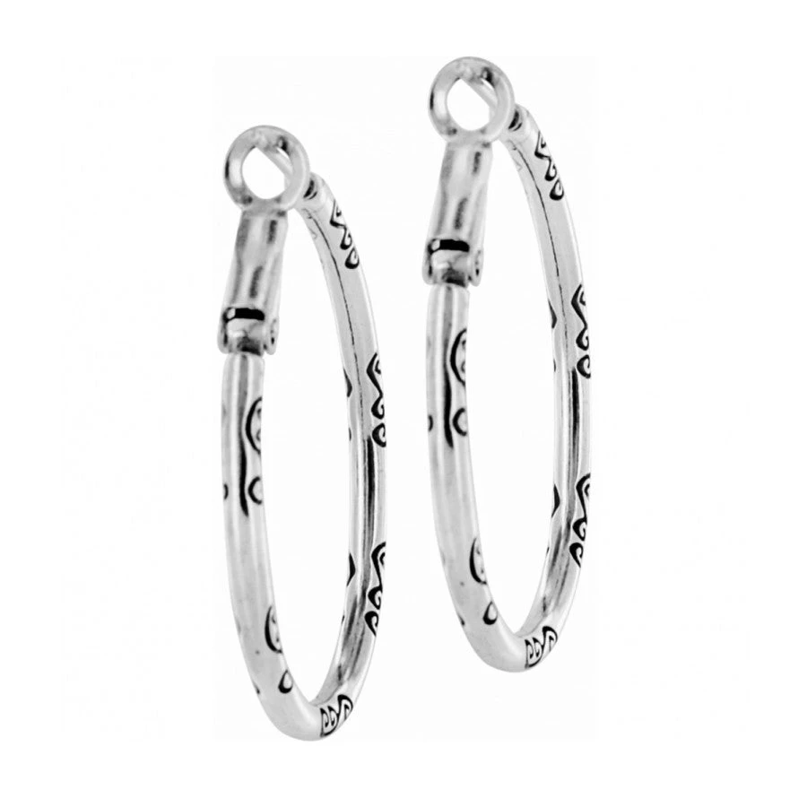 Oval Hoop Charm Earrings - Image 2