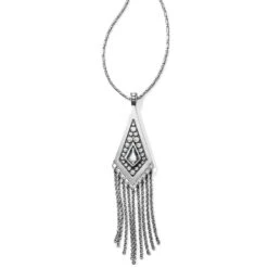 Pebble Disc Convertible Fringe Necklace