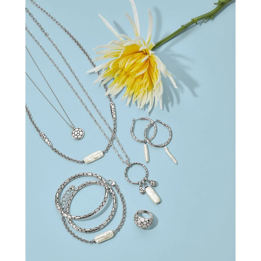 Pebble Pearl Double Link Necklace - Image 3