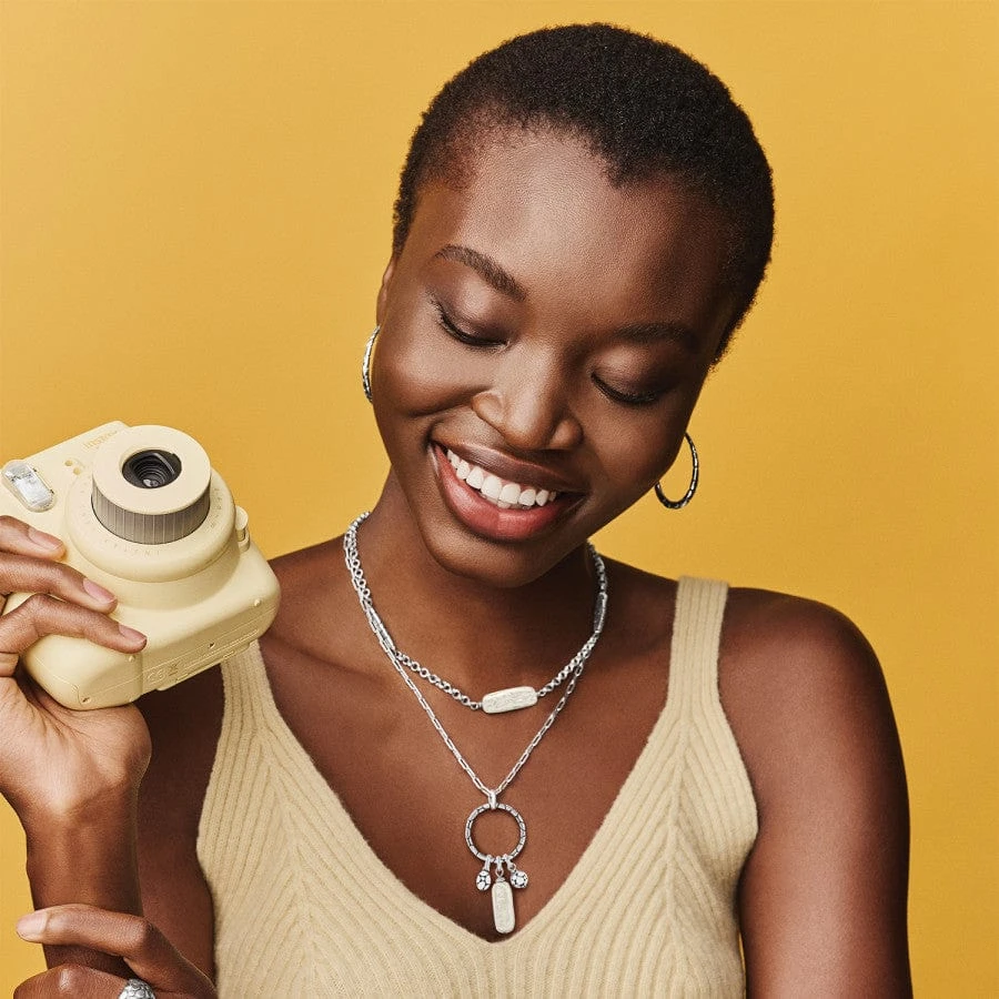 Pebble Pearl Double Link Necklace - Image 4