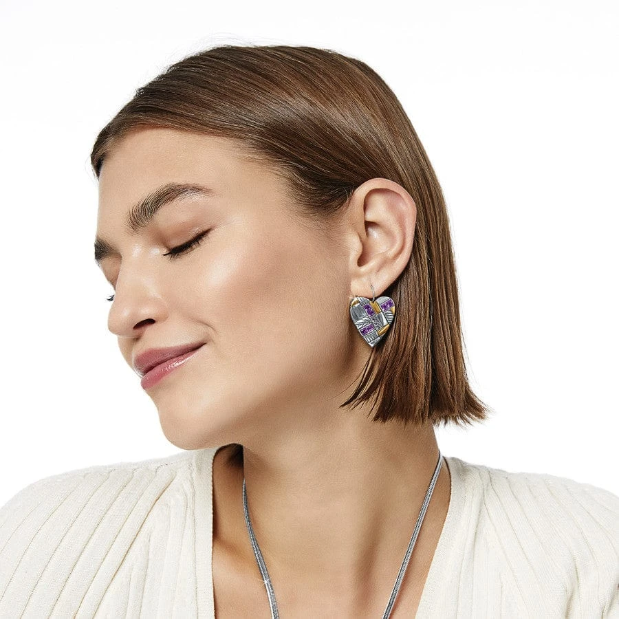 Tapestry Royal Heart French Wire Earrings - Image 3