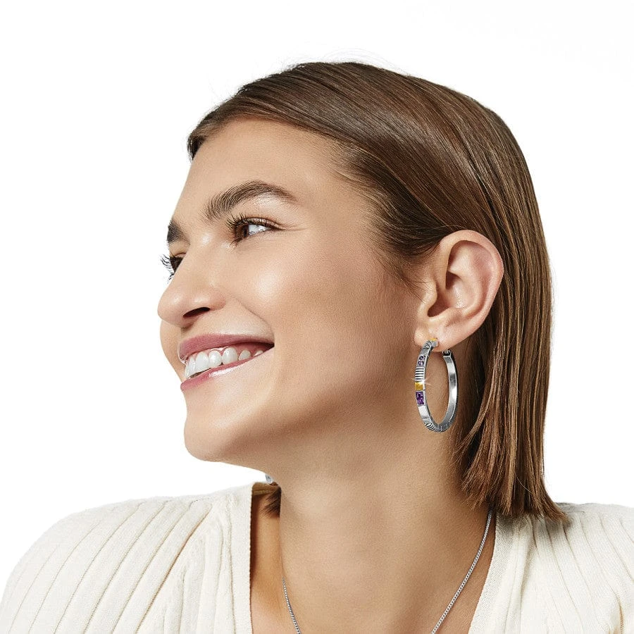 Tapestry Royal Hoop Earrings - Image 3