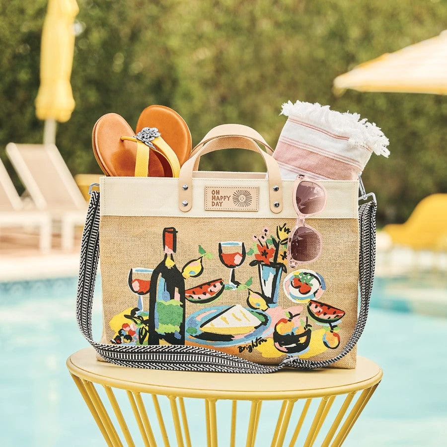 The Picnic East West Burlap Tote - Image 6